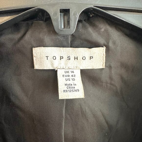 Topshop Faux Leather Belted Biker Jacket - Picture 4 of 10